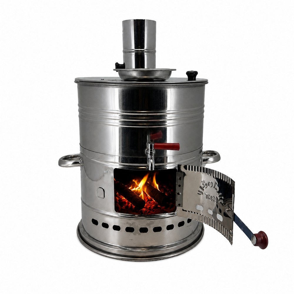 Paslanmaz Çelik Demlikli 7 litre Semaver
