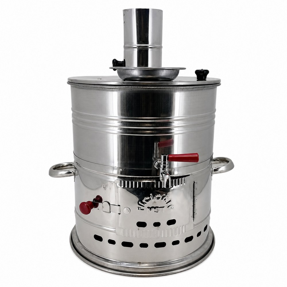 Paslanmaz Çelik Demlikli 7 litre Semaver