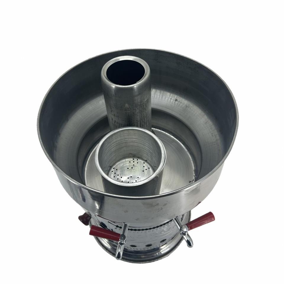 Paslanmaz 304 Çelik 10 litre Çift Hazneli Demlikli Semaver