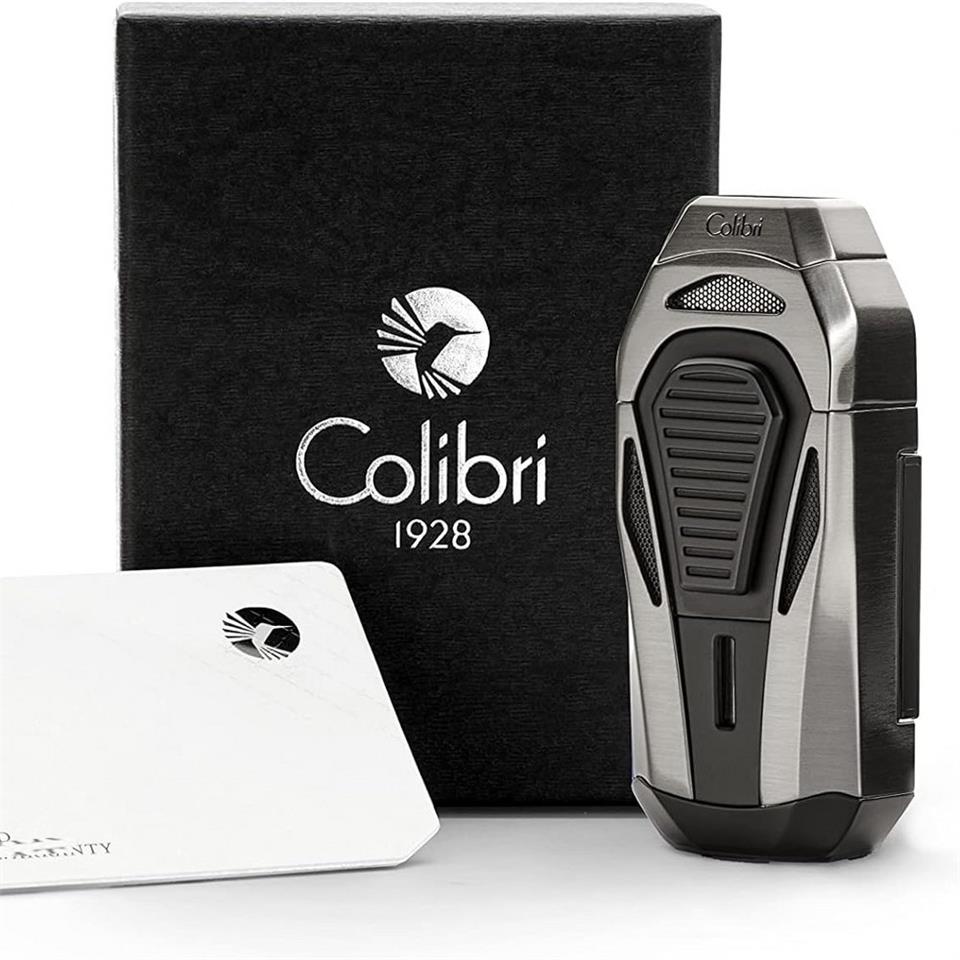Colibri Boss Üçlü Jet Çakmak Puro Çakmağı Kesicili Siyah