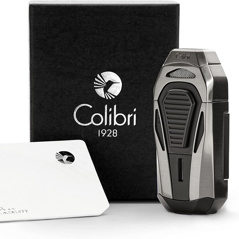 Colibri Boss Üçlü Jet Çakmak Puro Çakmağı Kesicili Siyah