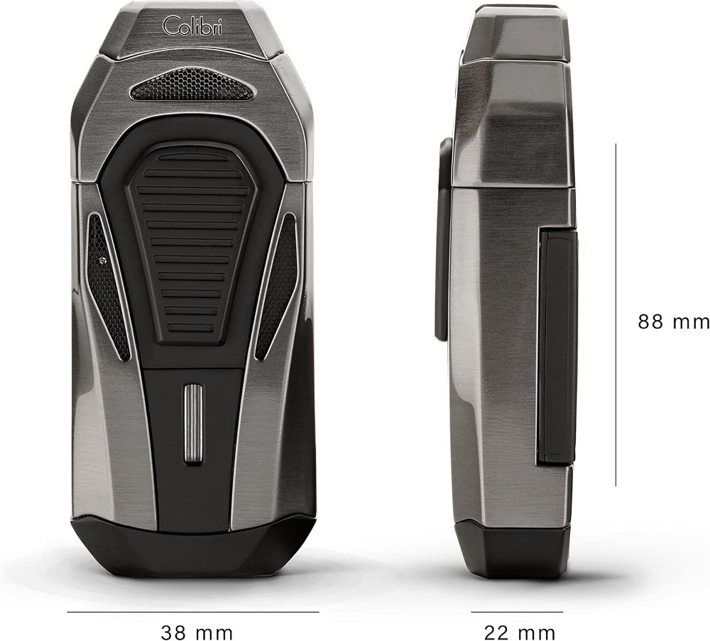 Colibri Boss Üçlü Jet Çakmak Puro Çakmağı Kesicili Siyah
