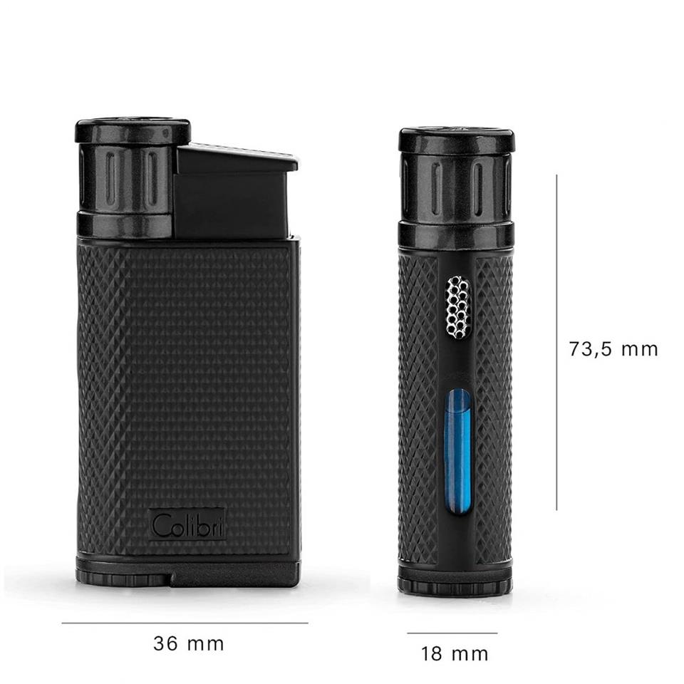 Colibri Evo Storm Çift Alevli Çakmak Puro Çakmağı Siyah