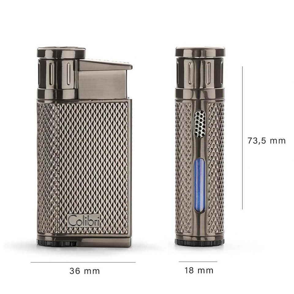 Colibri Evo Storm Çift Alevli Çakmak Puro Çakmağı Gri