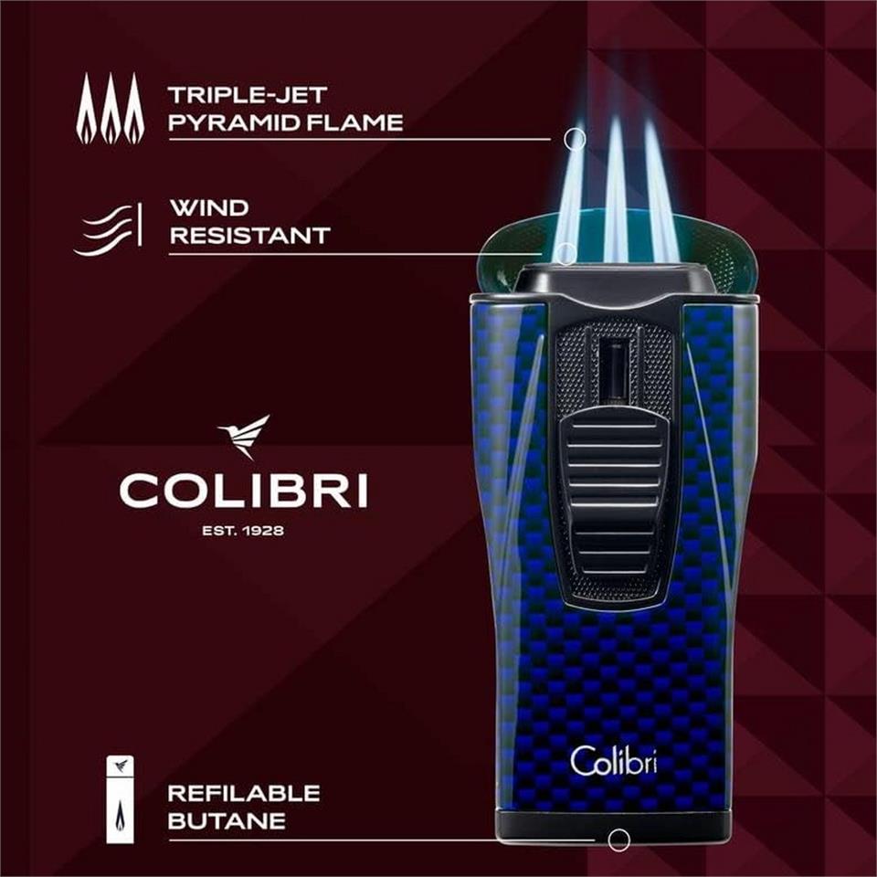 Colibri Monaco Çakmak Puro Çakmağı Mavi