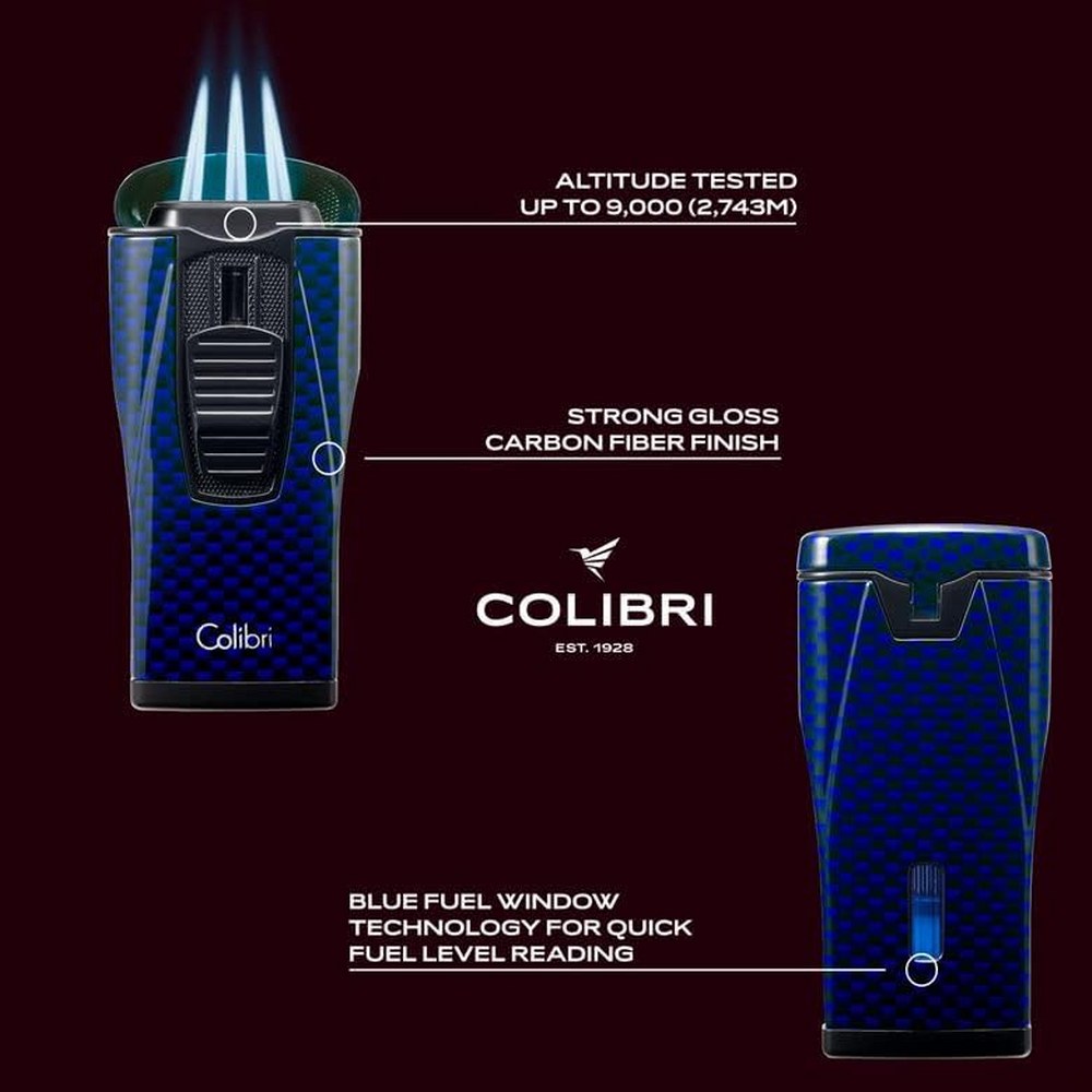 Colibri Monaco Çakmak Puro Çakmağı Mavi