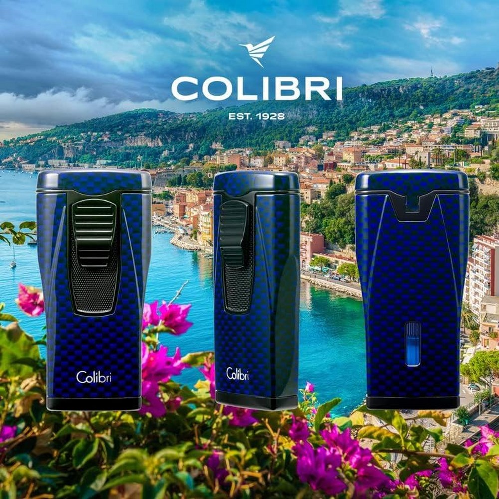 Colibri Monaco Çakmak Puro Çakmağı Mavi