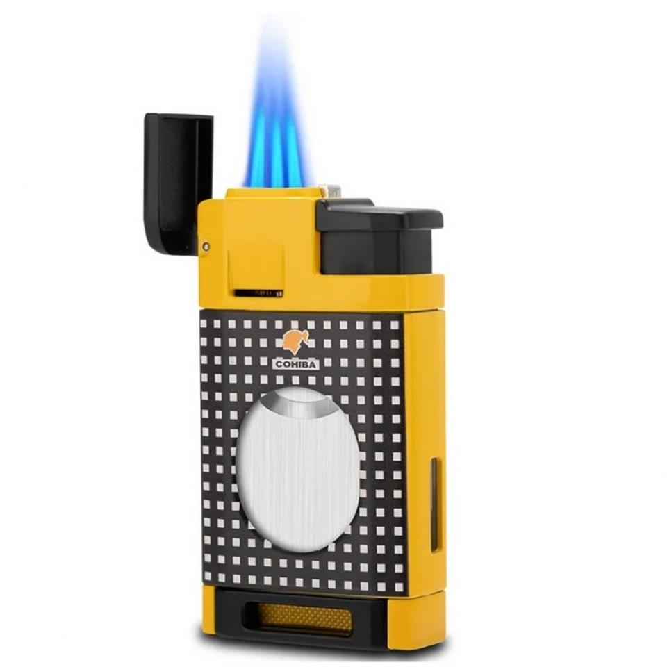 Cohiba CCM0650 3 Jet Torch Kesicili Puro Çakmağı Sarı