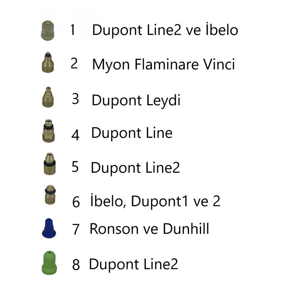 Dupont İbelo Carrier Dunhil Ronson Univeral Gaz Aparatı 9'lu Set