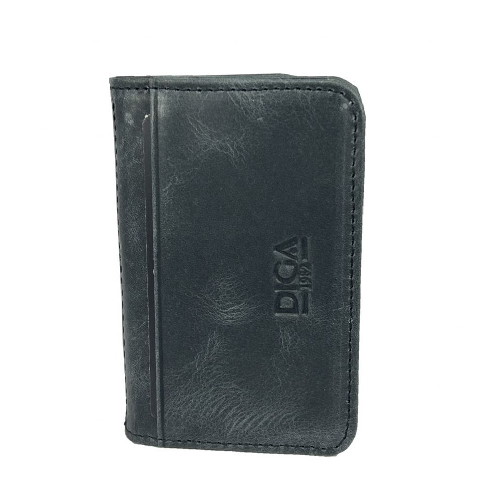 Diga 1169 Hakiki Deri Minimal Kartlık Gri