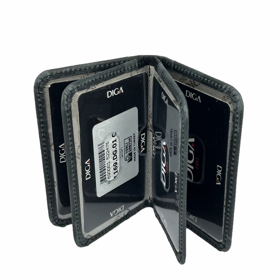 Diga 1169 Hakiki Deri Minimal Kartlık Gri