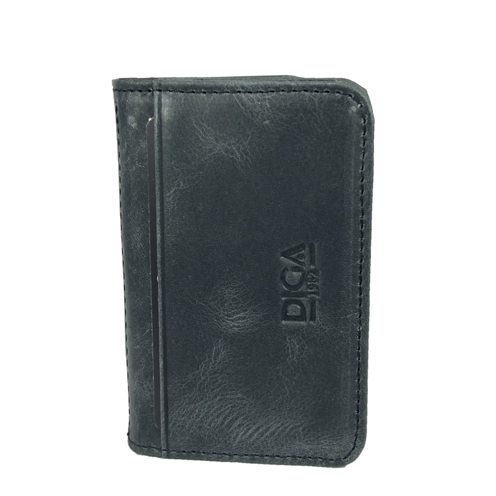 Diga 1169 Hakiki Deri Minimal Kartlık Gri