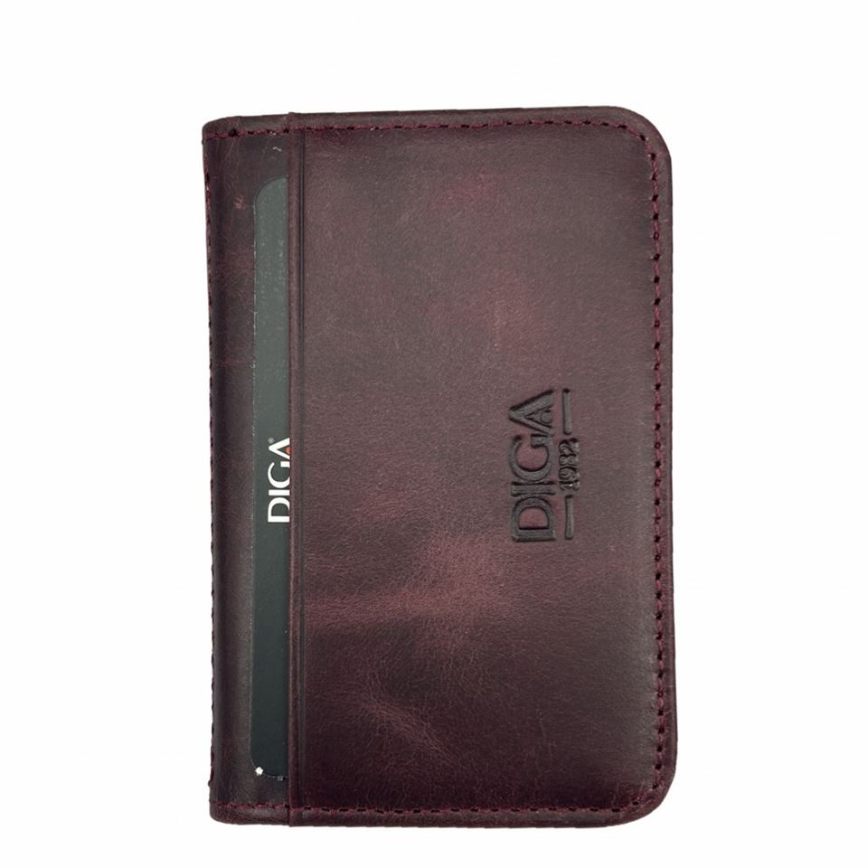 Diga 1169 Hakiki Deri Minimal Kartlık Bordo