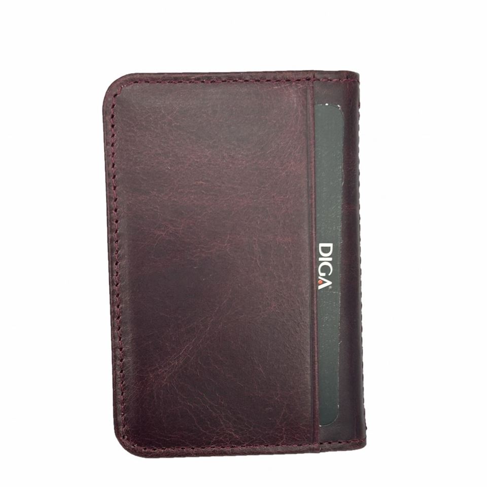 Diga 1169 Hakiki Deri Minimal Kartlık Bordo