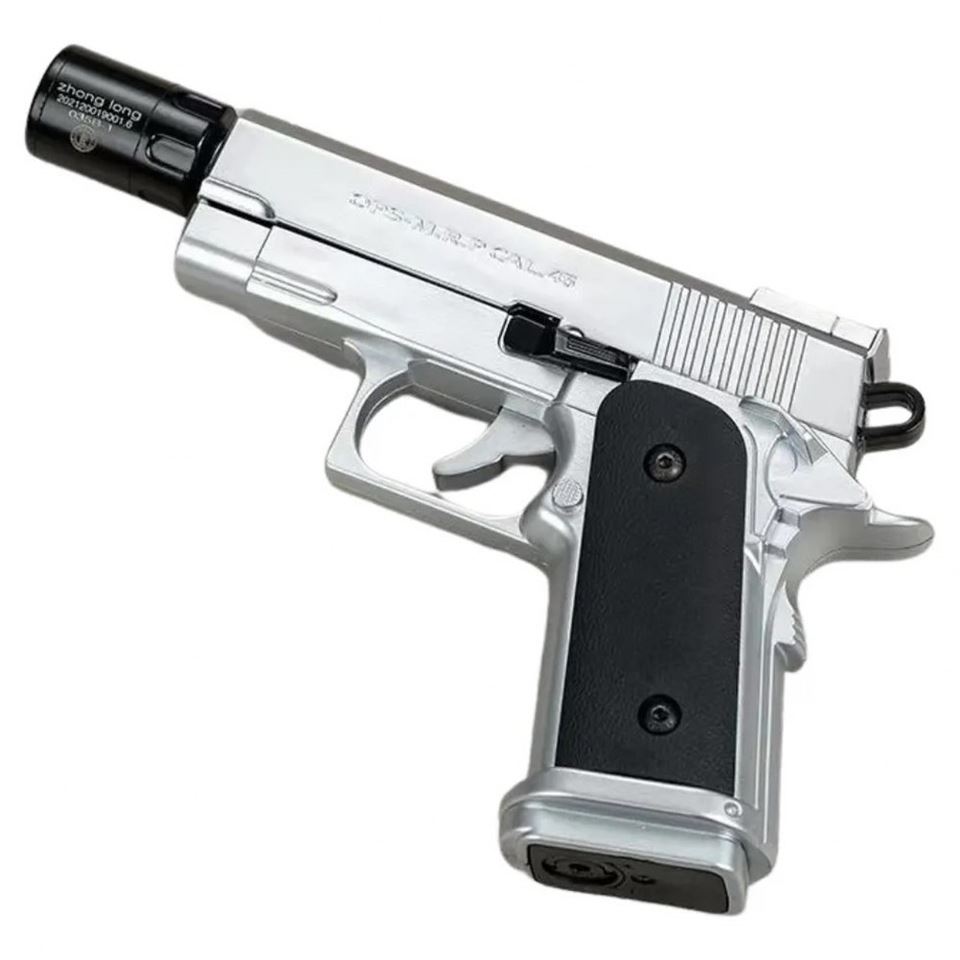 Dan Wesson 10mm Minyatür Tabanca Metal Doldurulabilir Torch Çakmak Gümüş