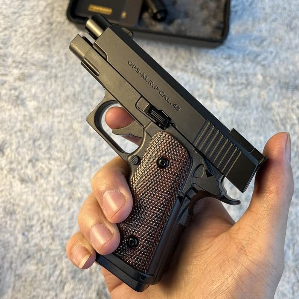 Dan Wesson 10mm Minyatür Tabanca Metal Doldurulabilir Torch Çakmak Tan
