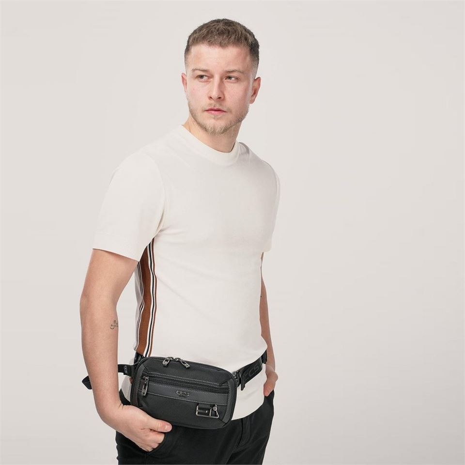 ÇÇS 31531 Çift kullanım Bel ve Dopp Kit El Çantası Siyah