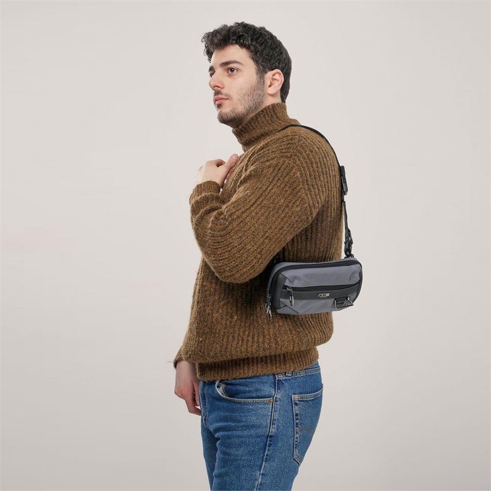 ÇÇS 31531 Çift kullanım Bel ve Dopp Kit El Çantası Gri