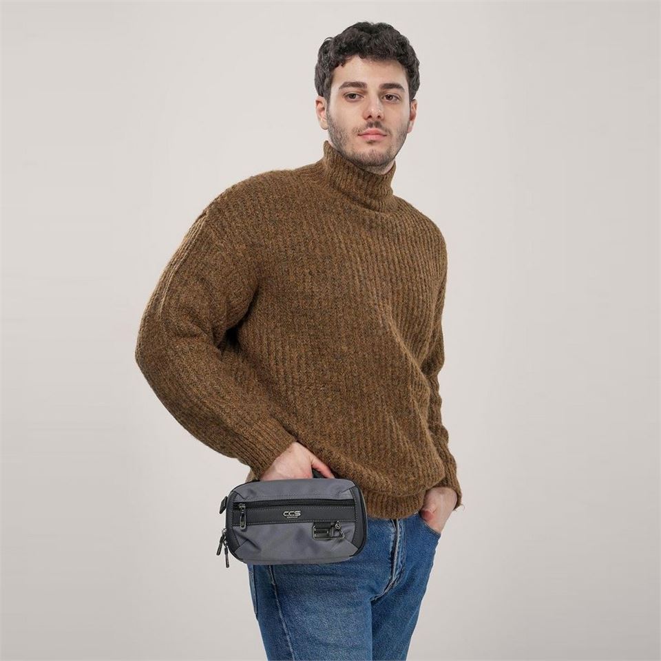 ÇÇS 31531 Çift kullanım Bel ve Dopp Kit El Çantası Gri