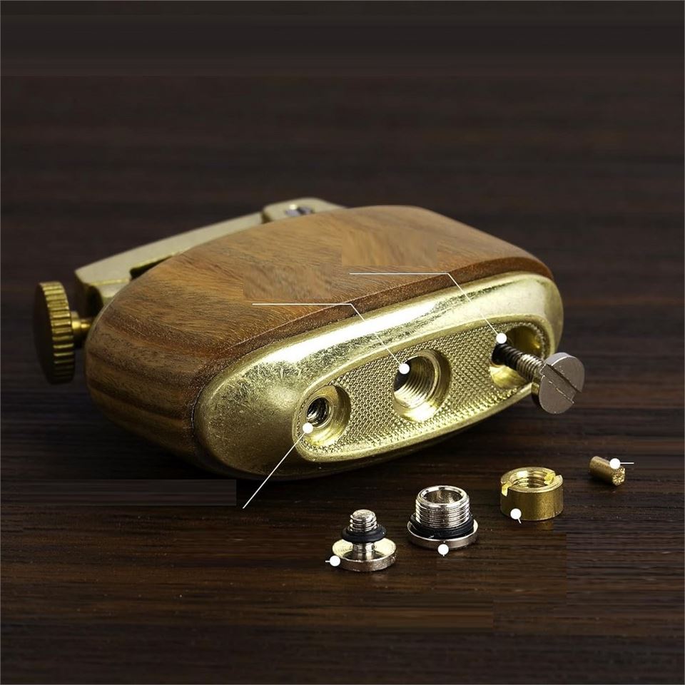 Sm-089T Vintage Benzinli Ahşap Çakmak Ahşap