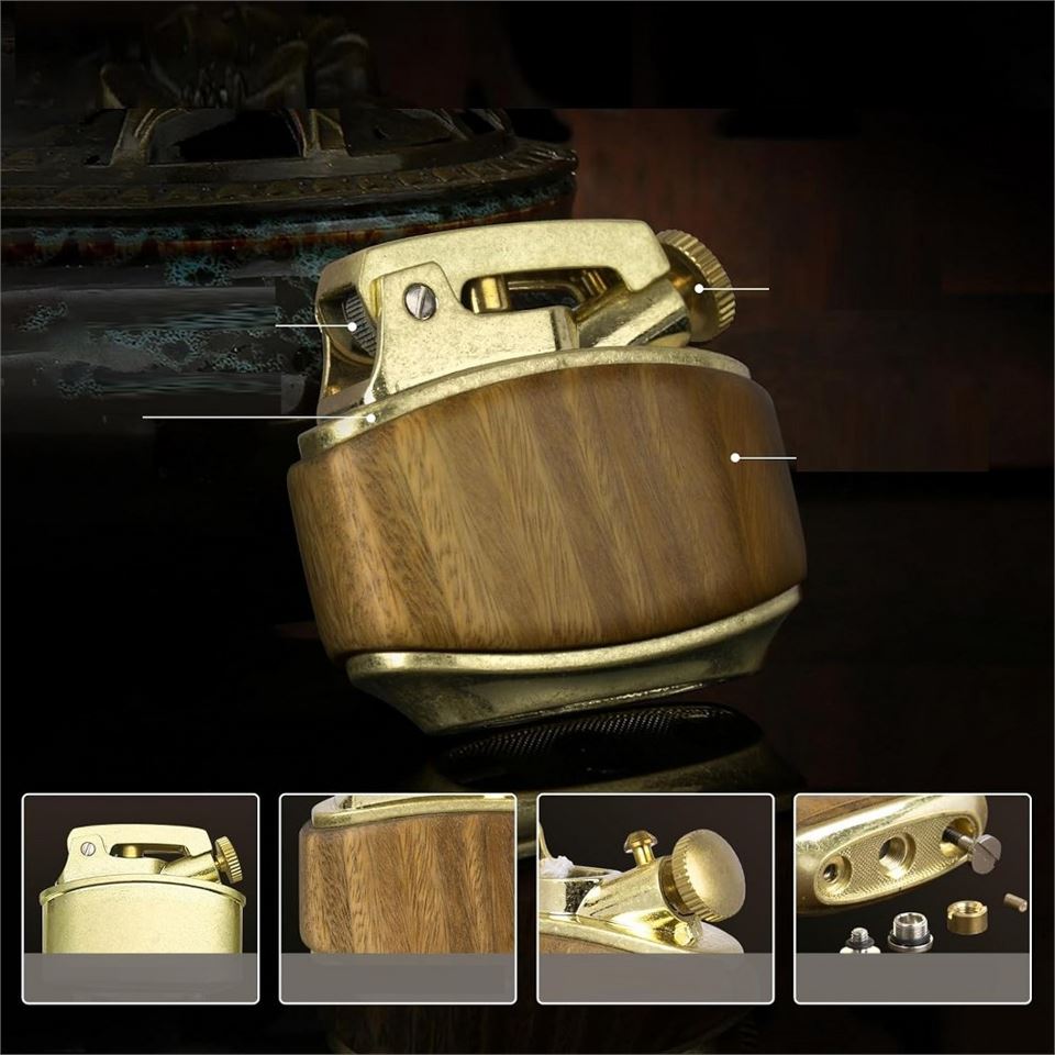 Sm-089T Vintage Benzinli Ahşap Çakmak Ahşap