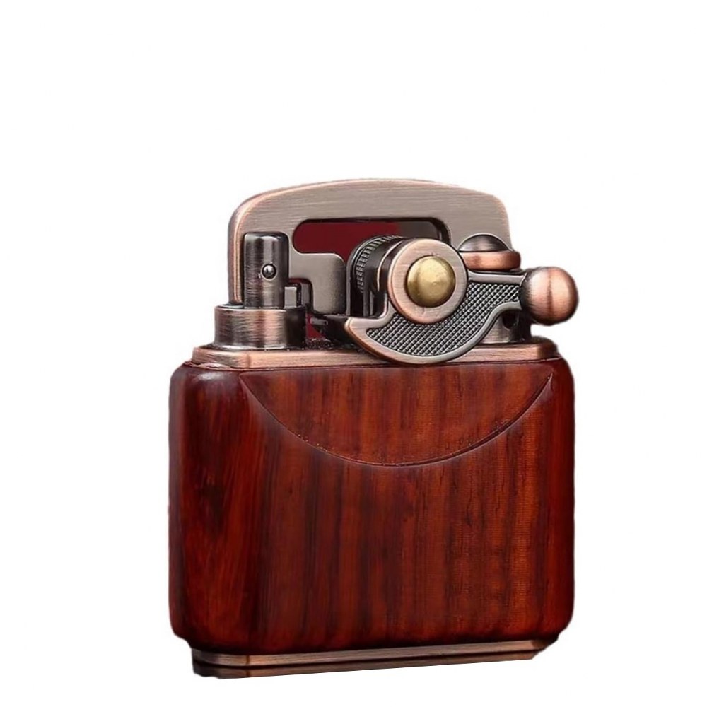 Sm-090T Vintage Benzinli Ahşap Çakmak Kestane