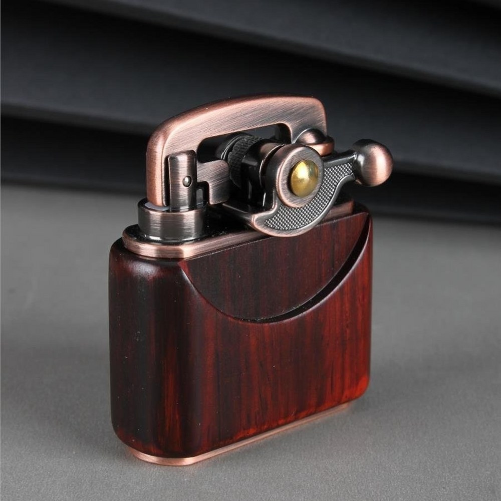 Sm-090T Vintage Benzinli Ahşap Çakmak Kestane