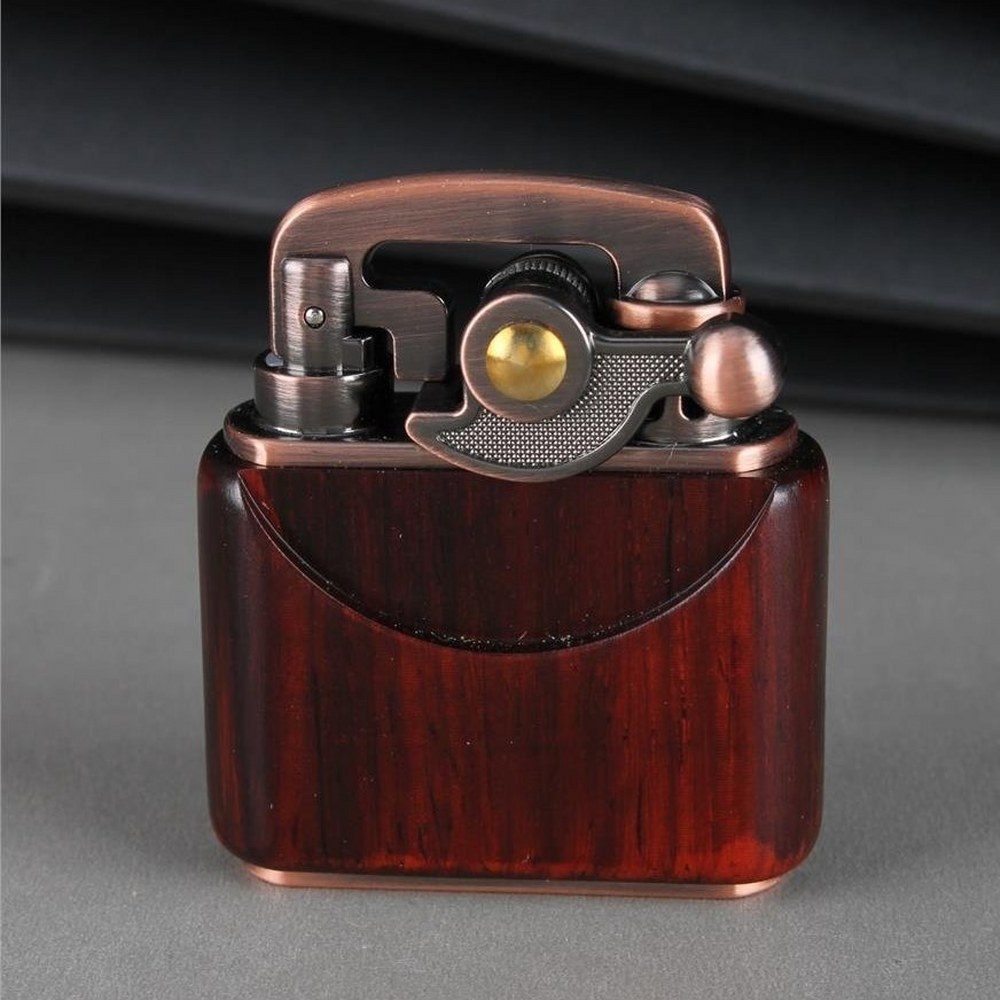 Sm-090T Vintage Benzinli Ahşap Çakmak Kestane