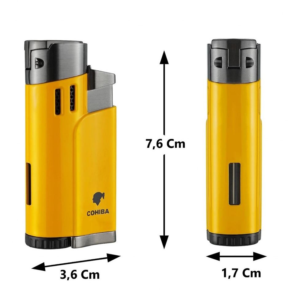 Cohiba CCM0628 4 Jet Torch Puro Çakmağı Sarı