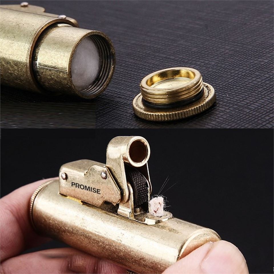 Promise Vintage Çakmak Benzinli Muhtar Çakmağı Sarı