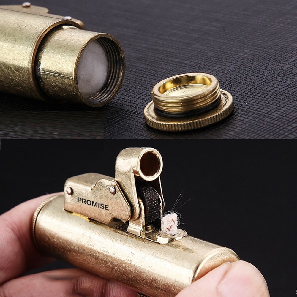 Promise Vintage Çakmak Benzinli Muhtar Çakmağı Sarı