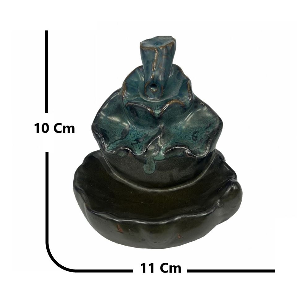 Porselen Geri Akış Tütsü Brülörü +5 Aromatik Tütsü CA2 Yeşil