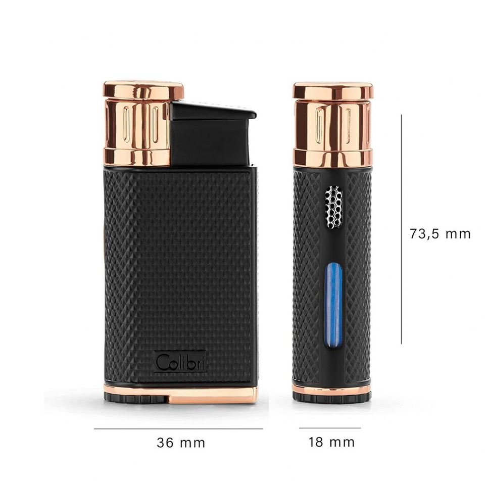 Colibri Evo Storm Çift Alevli Çakmak Puro Çakmağı Rose Siyah