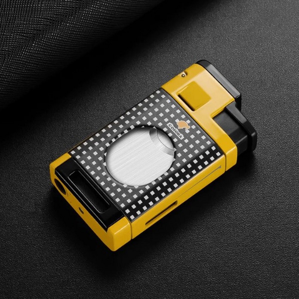CM0650 3 Jet Torch Kesicili Puro Çakmağı Sarı