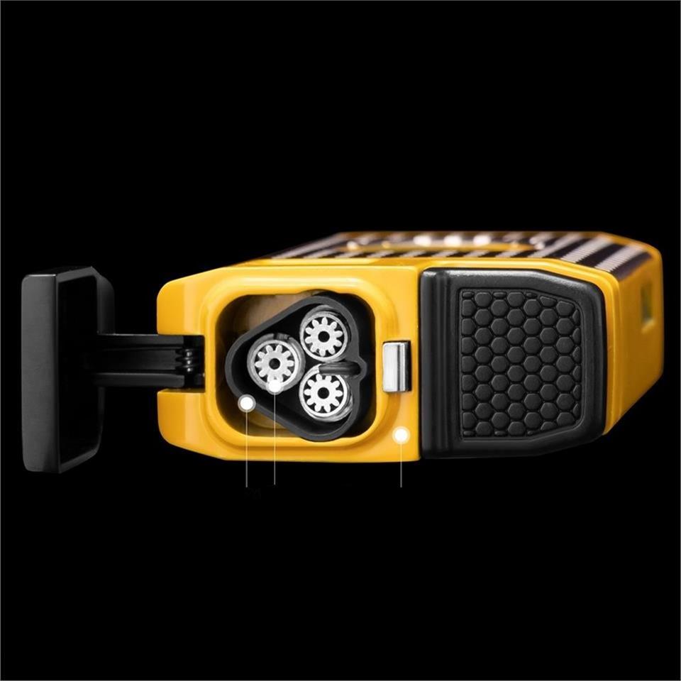 CM0650 3 Jet Torch Kesicili Puro Çakmağı Sarı