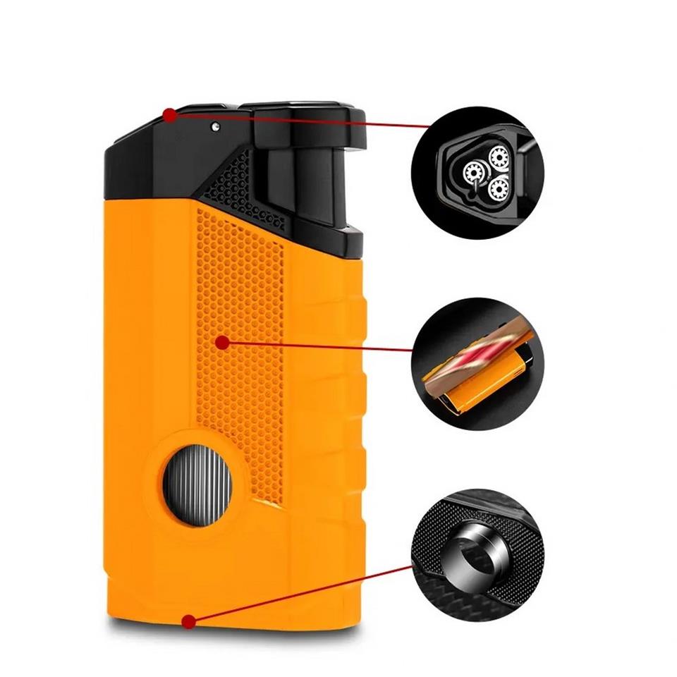 CM0649 3 Jet Torch Puro Çakmağı Sarı