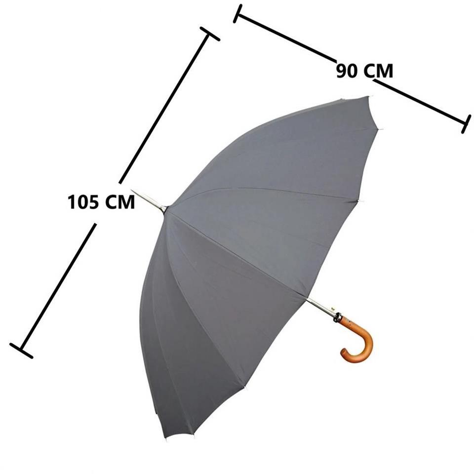 April A241G Premium Baston Şemsiye Siyah 105 Cm