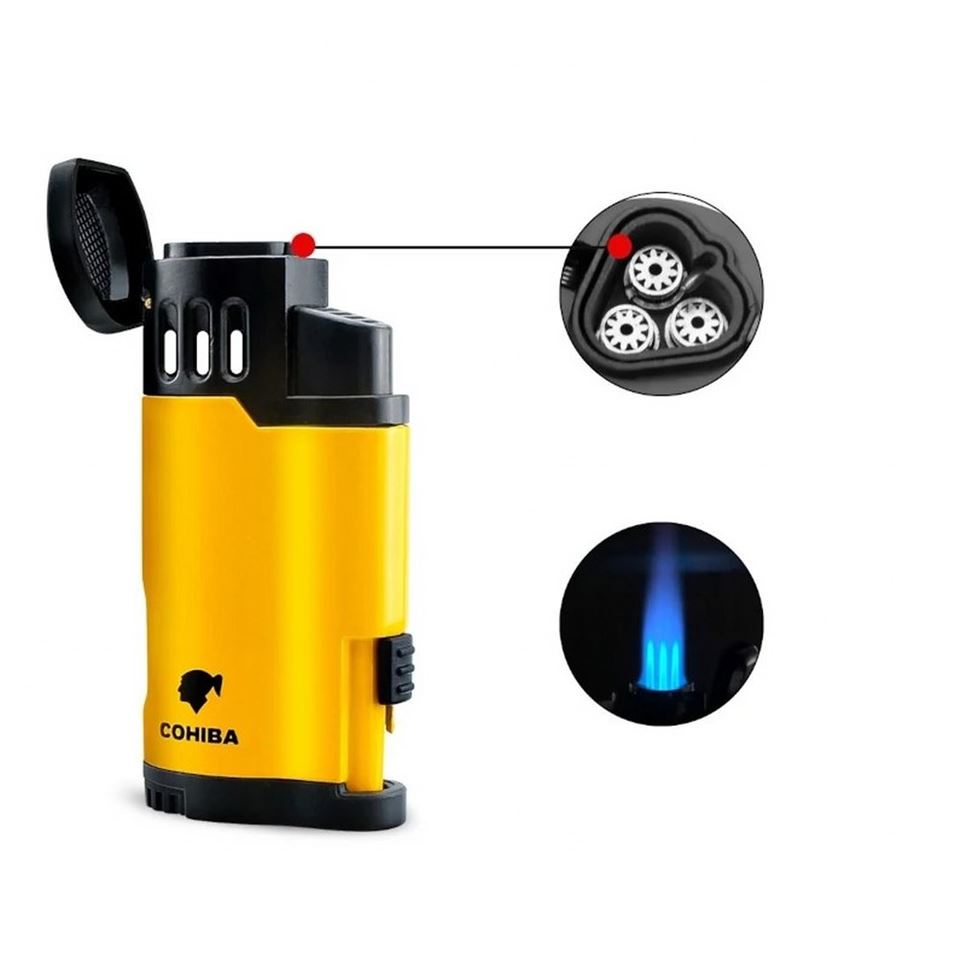 Cohiba CCM0776 Jet Torch Delicili Puro Çakmağı Sarı