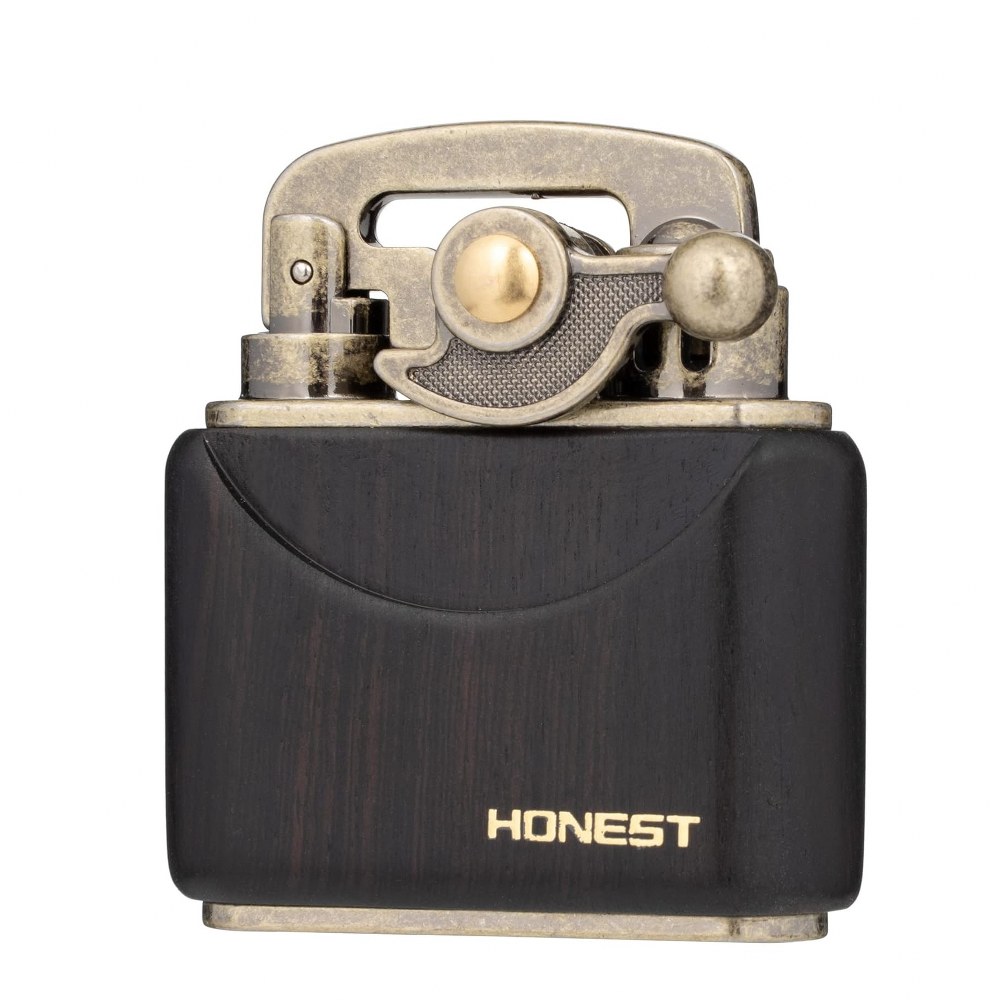 Honest Vintage Benzinli Ahşap Çakmak Siyah