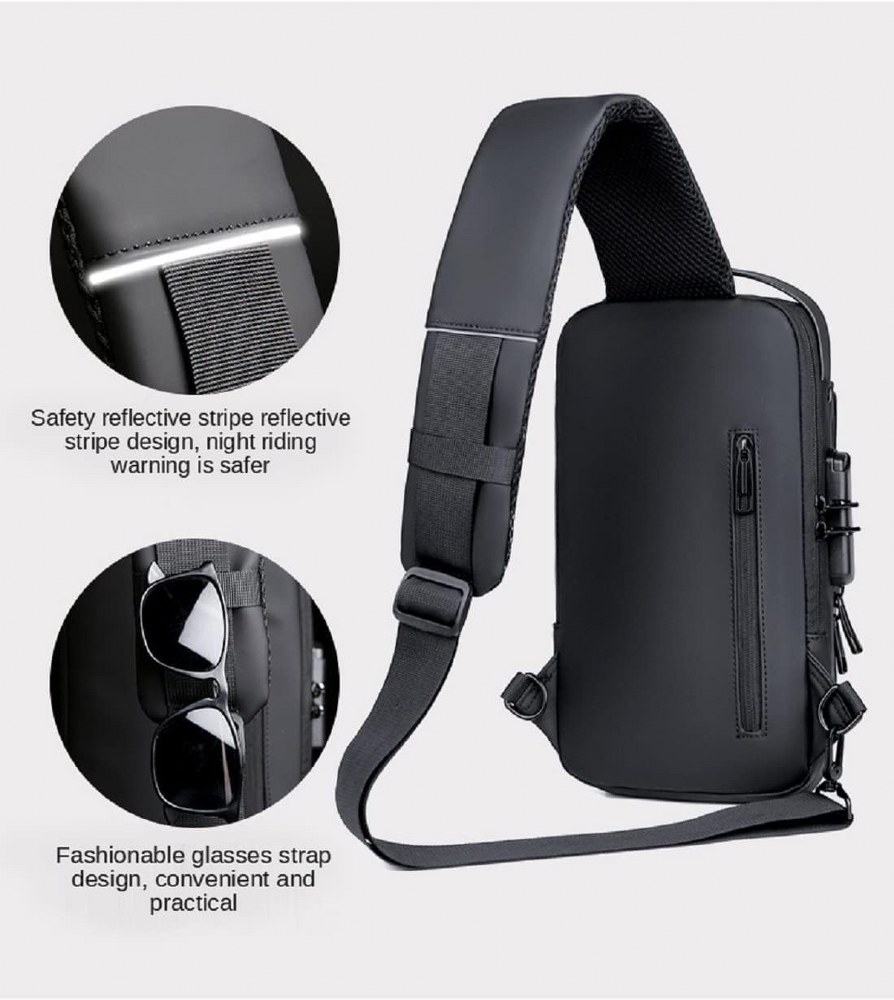 Newish Polo Bodybag Sling Sırt ve Göğüs Çantası Siyah