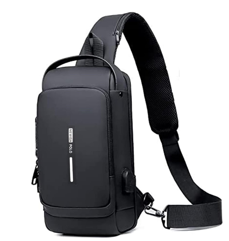 Newish Polo Bodybag Sling Sırt ve Göğüs Çantası Siyah