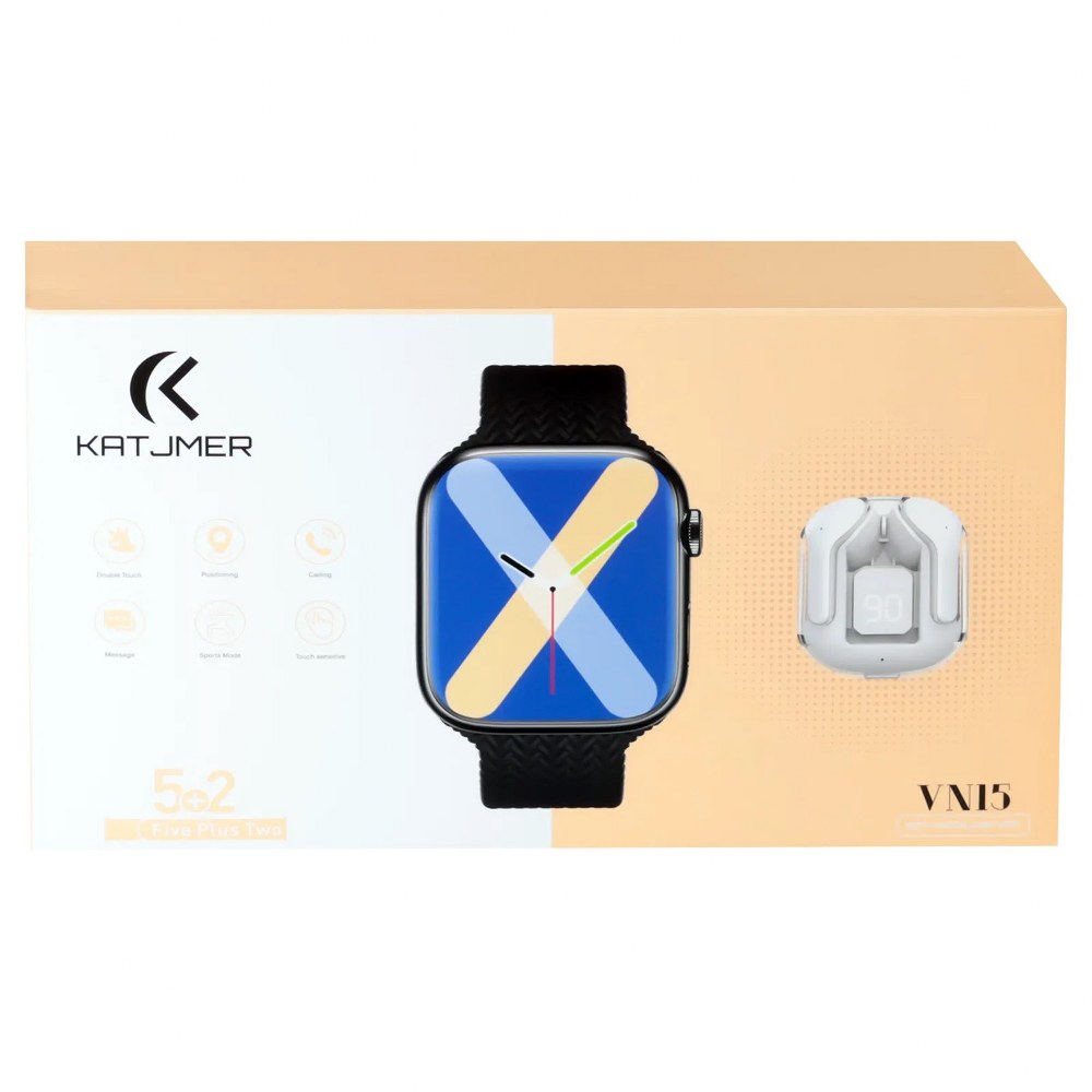 KATJMER VN15 Mini Akıllı Saat Bluetooth Arama | Nabız Takibi | Bluetooth Kulaklık Hediyeli
