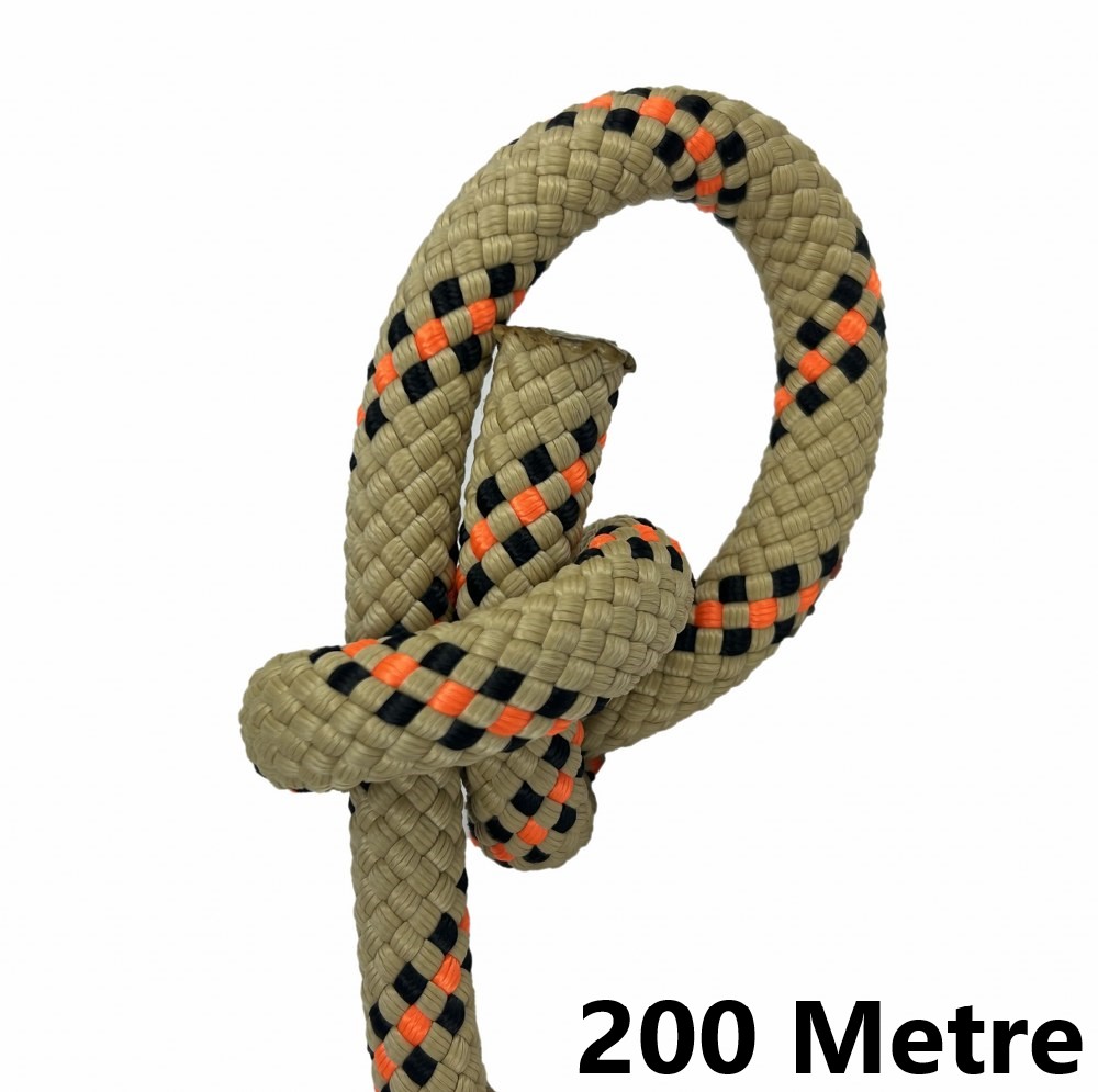 Orca 11 mm 200 Metre Polyamid Statik Halat – Kurtarma, Dağcılık ve Gemici İpi Bej