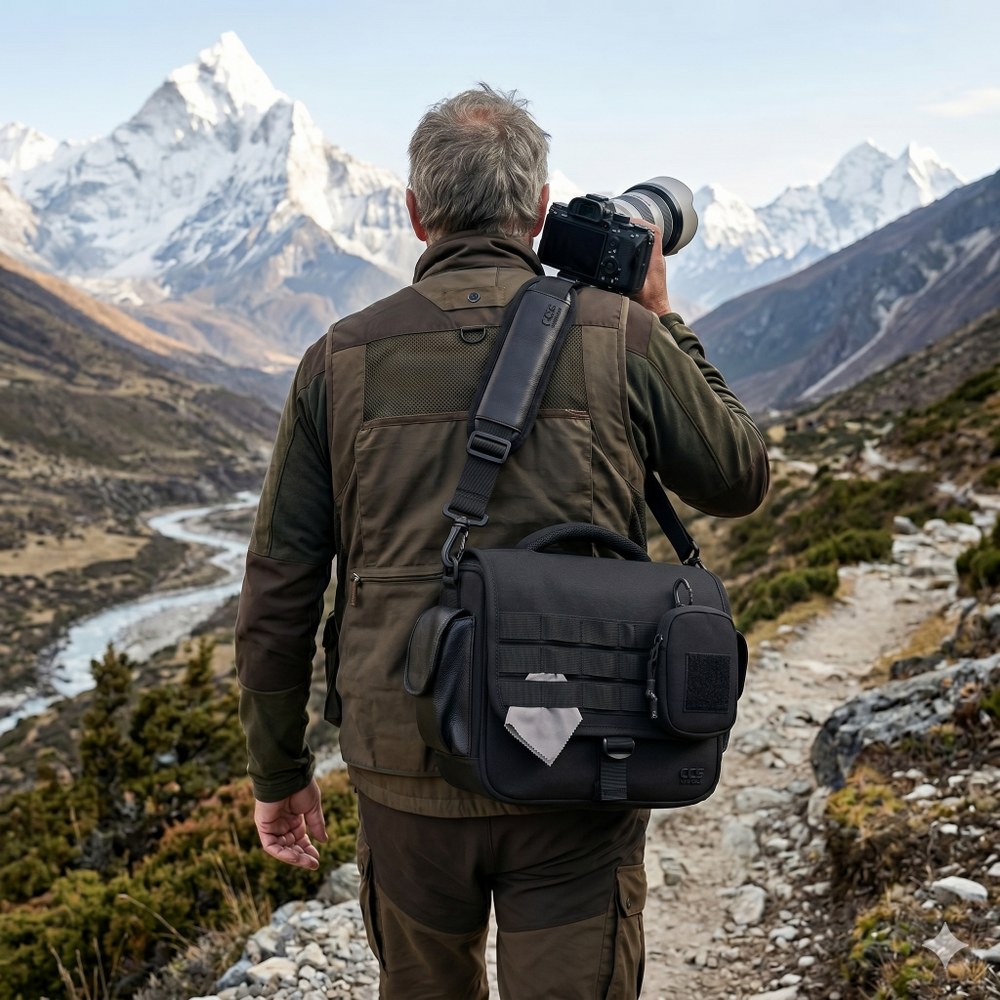 Ççs Profesyonel Su Geçirmez DSLR Kamera Omuz Çantası - Şık ve Su Geçirmez