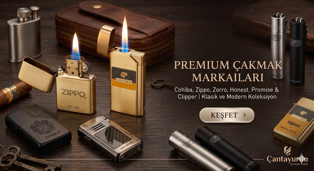 Cohiba, Zippo, Promise, Zorro ve Honest gibi dünya devleri Çantayurdu'nda! Puro çakmaklarından klasik rüzgar çakmaklarına kadar en kaliteli modelleri keşfedin.